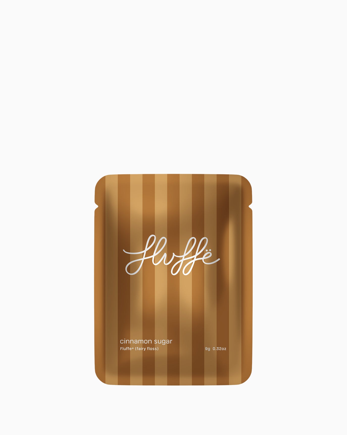 Fluffe fire mango single pack of fairy floss/cotton candy on a white background