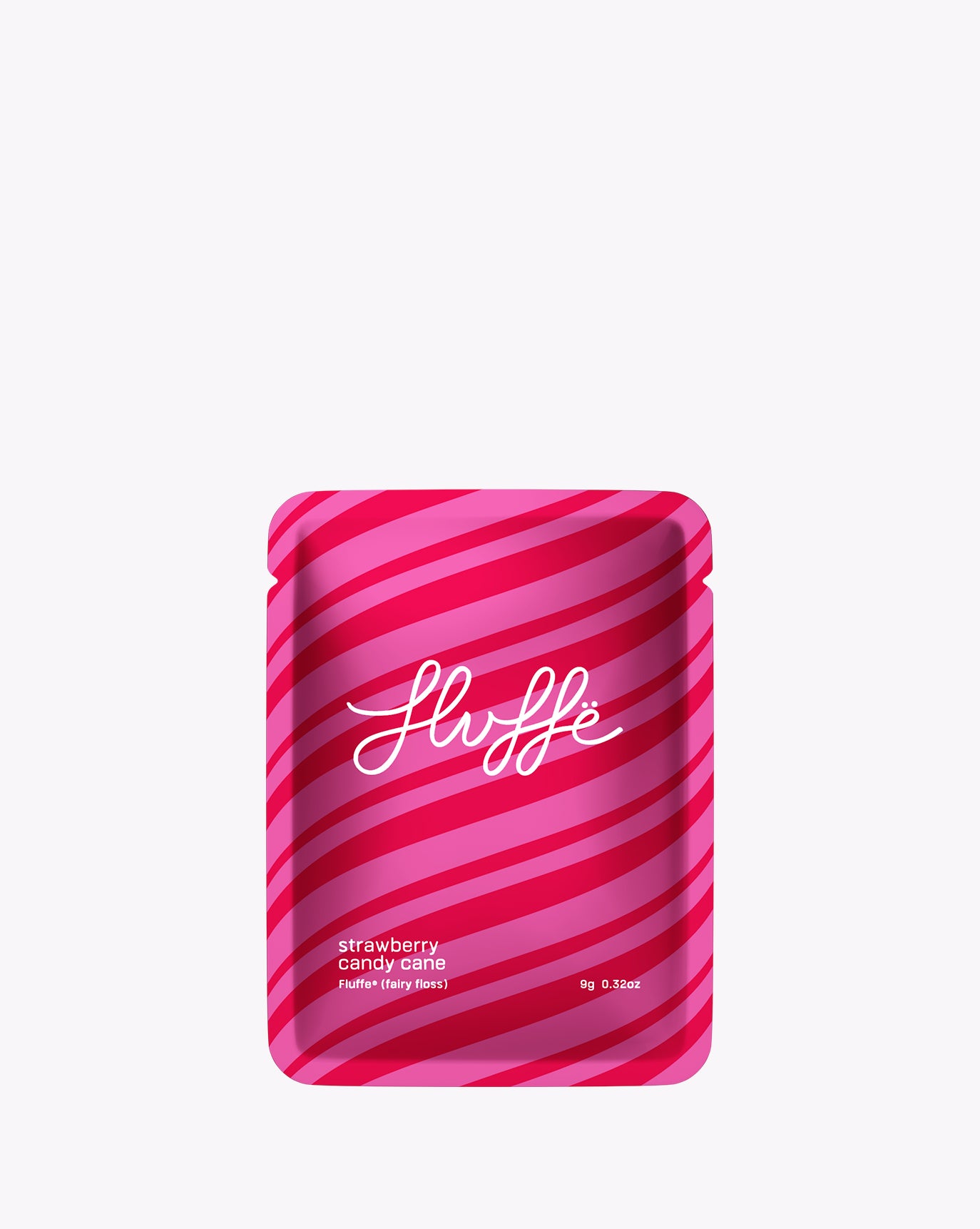 Fluffe fire mango single pack of fairy floss/cotton candy on a white background