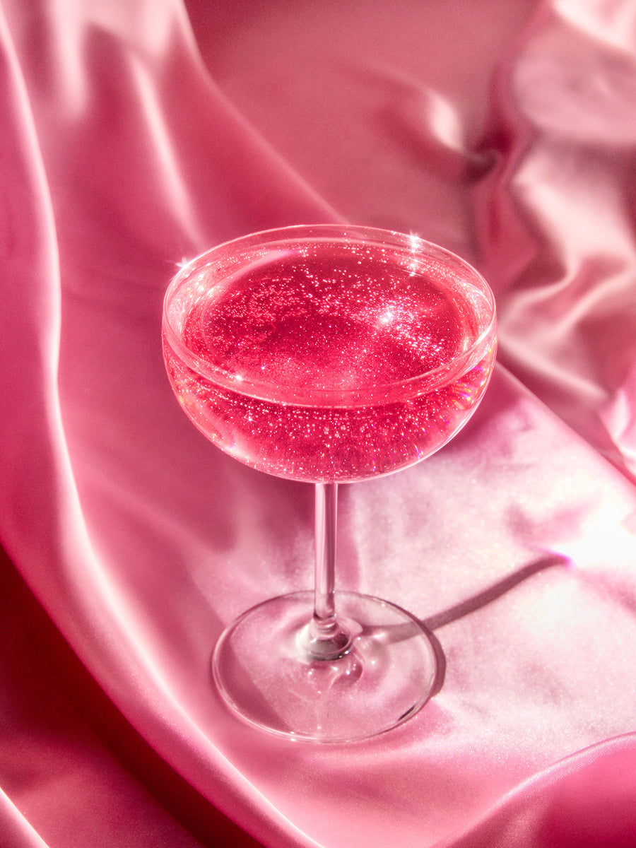 Love Spell Potion Floss Fluffe Fairy Floss pink glass cocktail