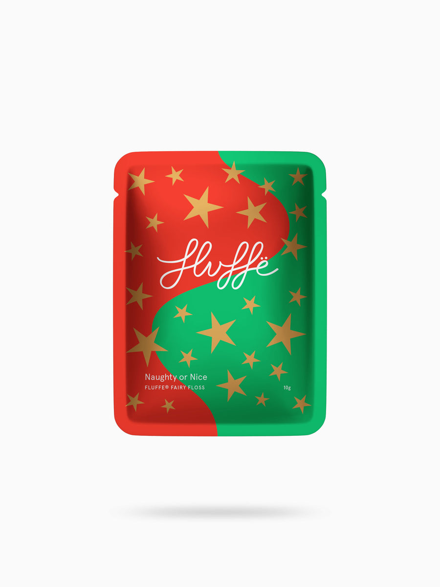 Fluffe Naughty or Nice fairy floss (cotton candy) christmas stocking stuffer/secret santa idea